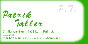 patrik taller business card